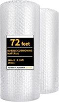 Bubble Cushioning Wrap 2 Pack 12 Inch x 72 ft Bubble Wrap for Packing，Moving Boxes and Shipping for Your