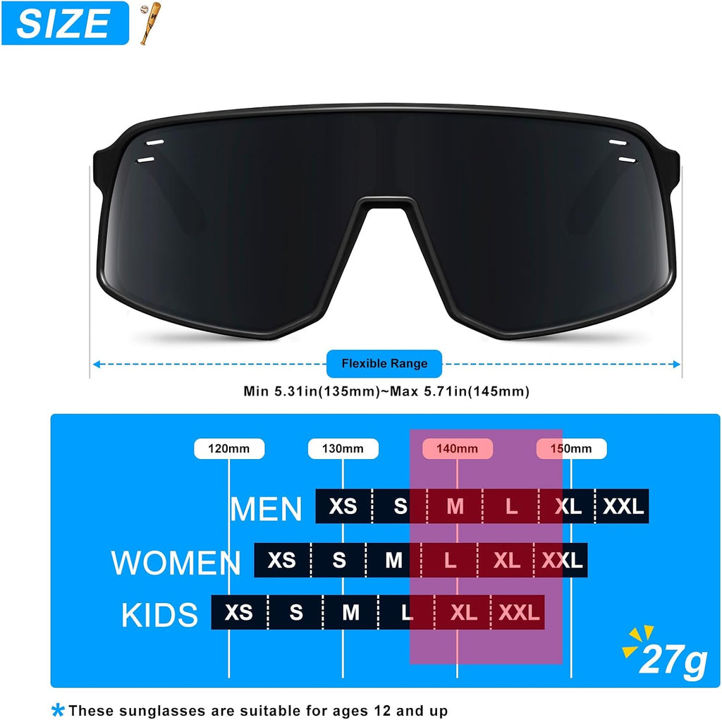 Polarized Cycling Glasses Sports Sunglasses for Men Women UV400 Protection MTB Fishing Running Baseball Glasses