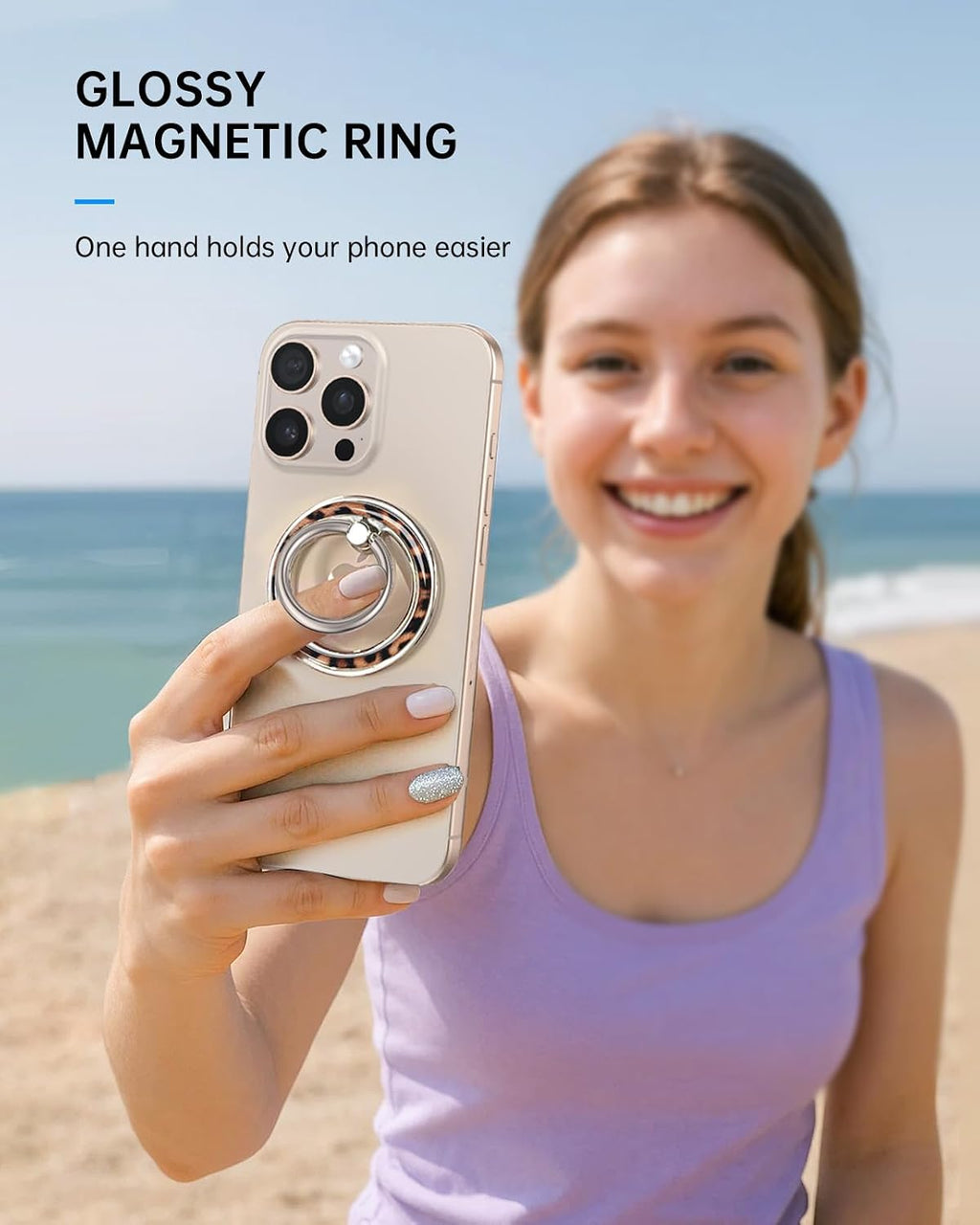 Magnetic Phone Ring Holder with MagSafe - Magnetic Phone Grip MagSafe Ring Holder Magnet Removable Cell Phone Stand