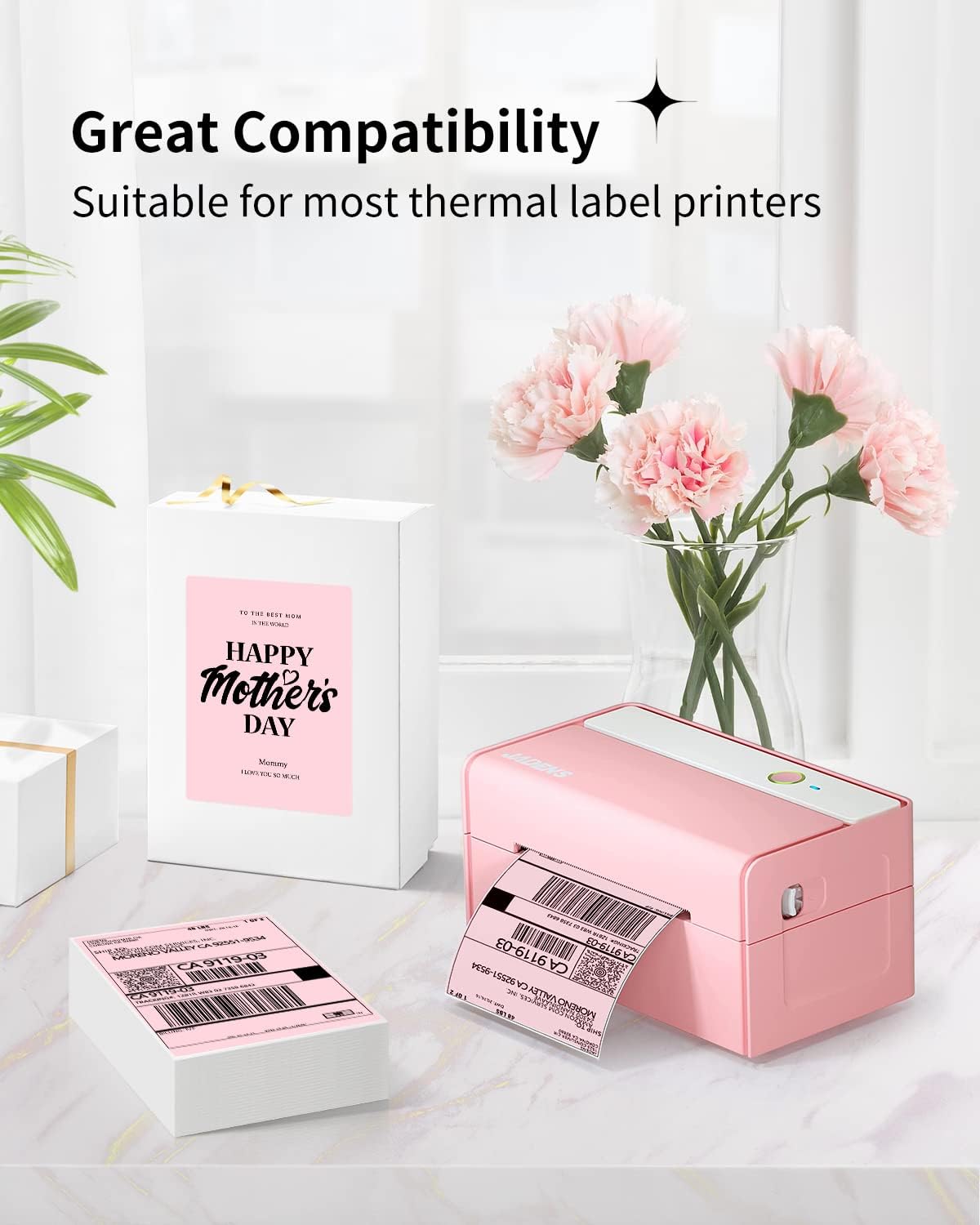 4X6 Thermal Direct Shipping Label Compatible with JADENS MUNBYN, IDPRT, Rollo, Postage Label Paper for Small