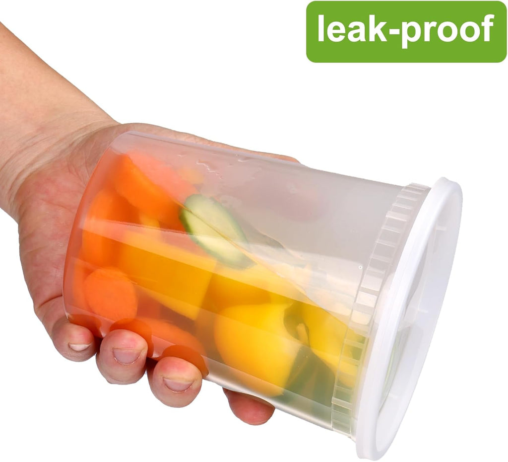 32 oz Deli Containers with Lids, 60 Pack Food Storage Cups