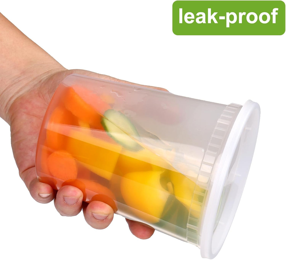 32 oz Deli Containers with Lids, 60 Pack Food Storage Cups