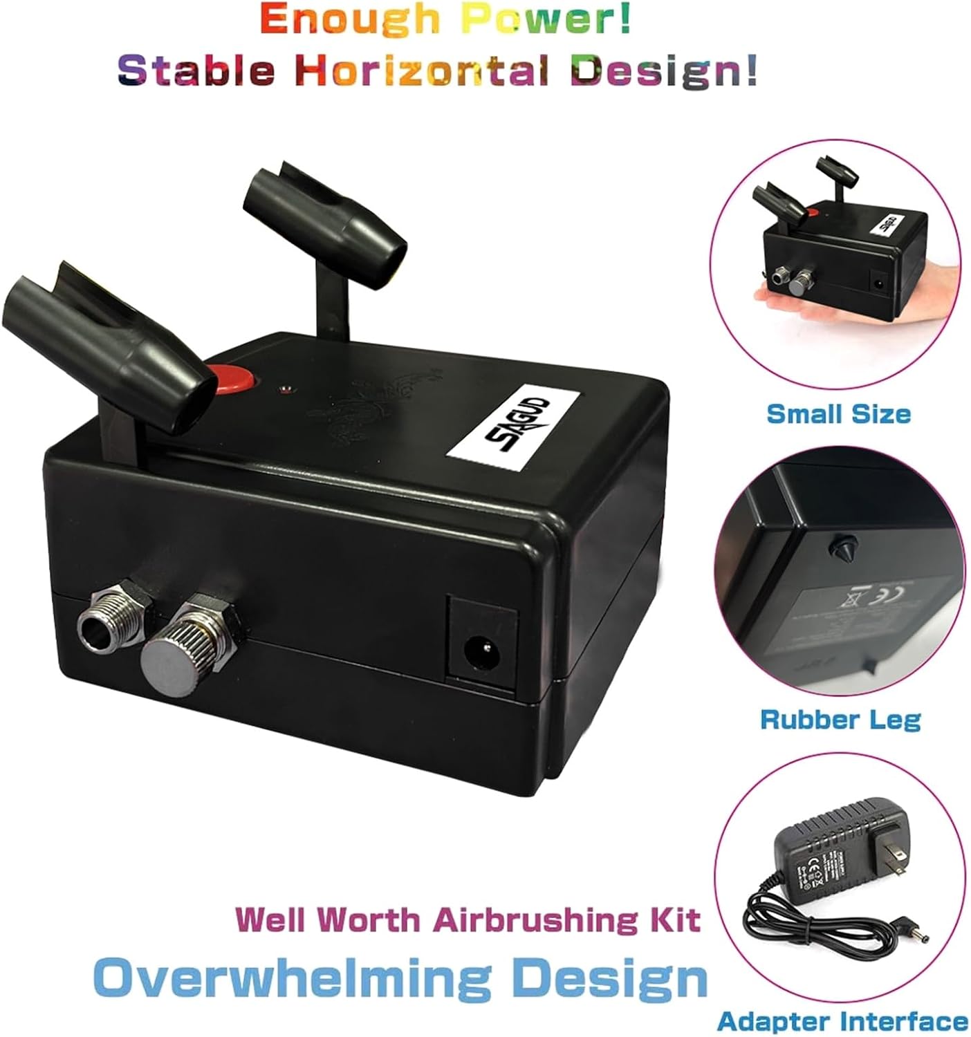 Professional Mini Airbrush Kit with Portable Compressor - Perfect for Painting, Hobby, Craft, Model - Dual-Action
