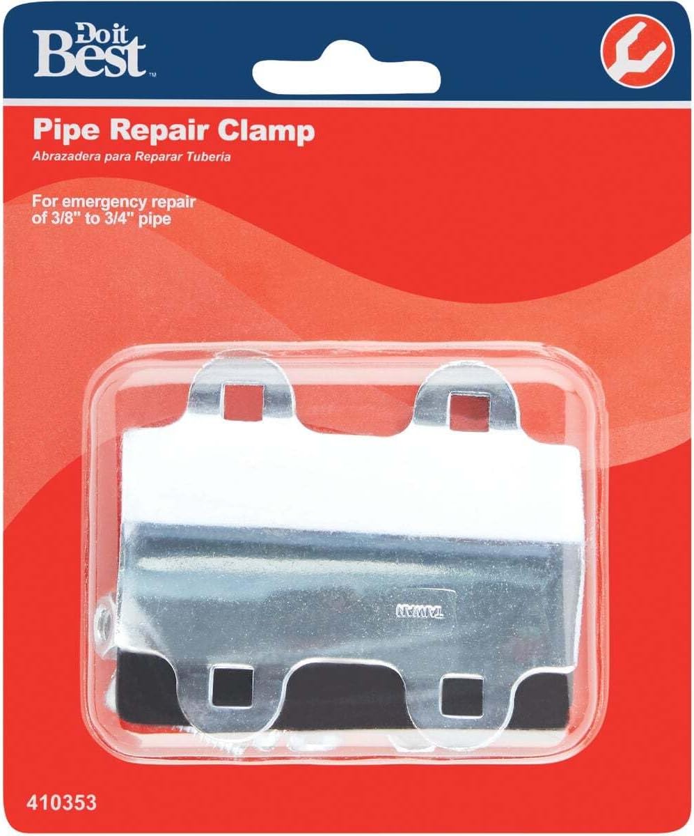 Pipe Repair Clamp 410353 - Plated Steel, Modern Style - 3/8 In., 1/2 In., 3/4 In. IPS