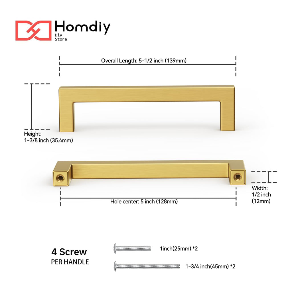 30 Pack 5 Inch Gold Cabinet Handles Gold Kitchen Cabinet Handles