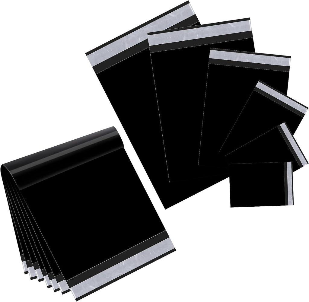 240 Pcs Poly Mailers Variety Size Pack Shipping Bags, Black