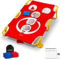 Foldable Cornhole Game Set Portable Bean Bag Toss for Family Tailgate & Beach - Metal Frame 5-Hole Arcade Style with