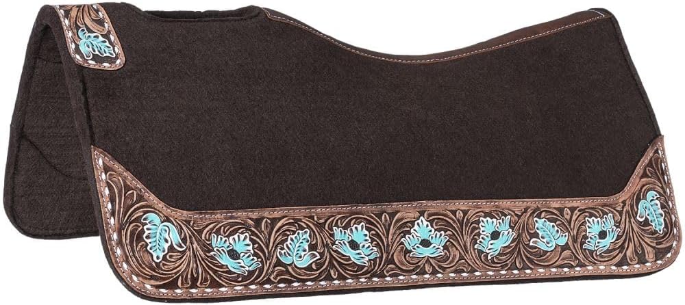 Floral Tooled Felt Saddle Pad