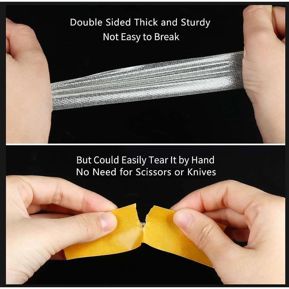 High Tack Double Sided Tape Heavy Duty Grid Mesh Stick,3.2" x 33FT