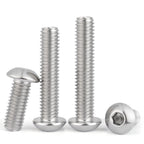 VGBUY 12Pcs 3/8-16 x 1-3/4" Button Head Socket Cap Bolts Screws, 304 Stainless Steel 18-8, Allen Hex Drive, Bright Finish, Fully Threaded, Hex Spanner Included