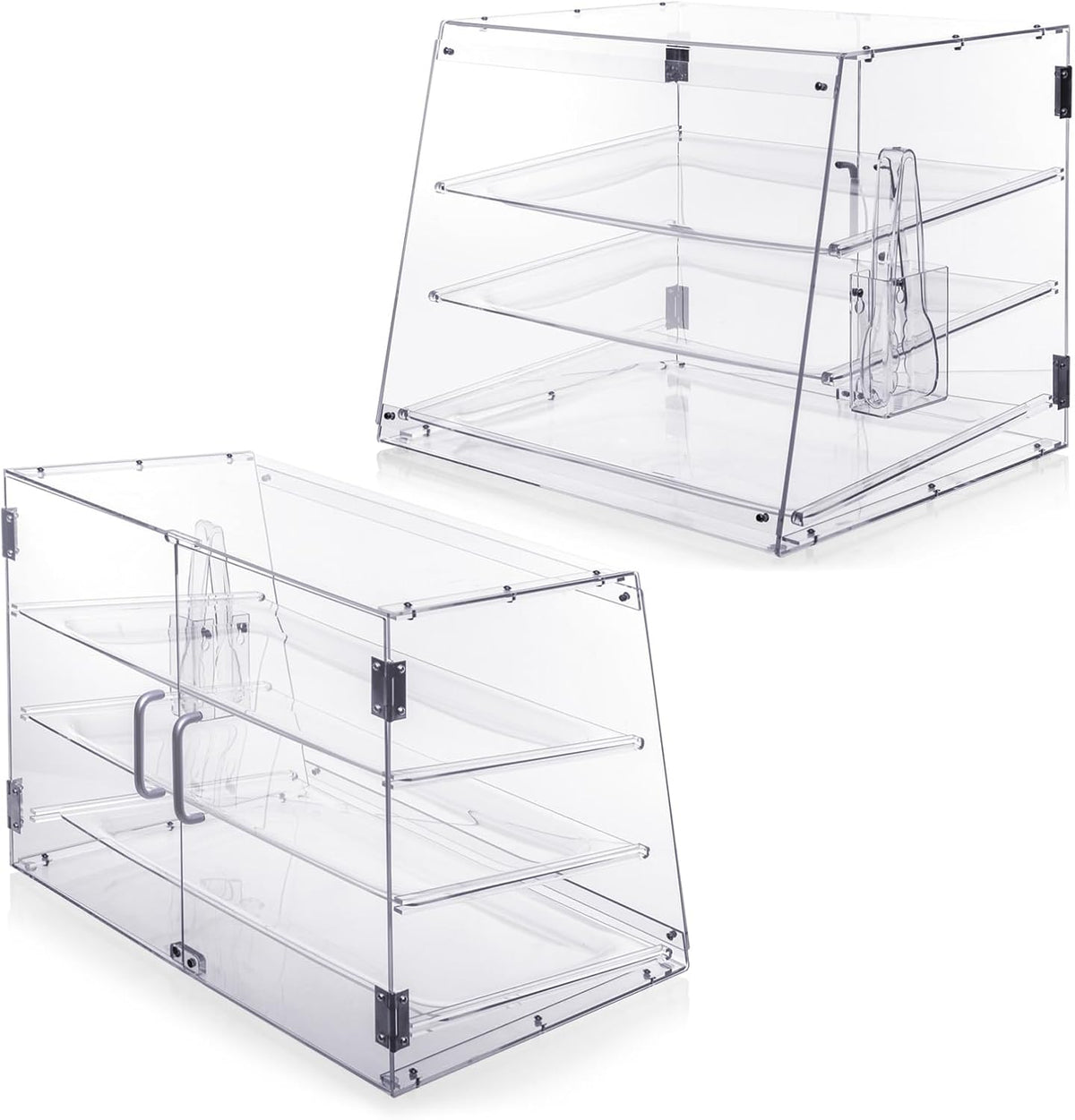 3-Tray Bakery Display Case, Acrylic Clear Display Case Countertop for Bread Pastry Dessert Food Cookie Display