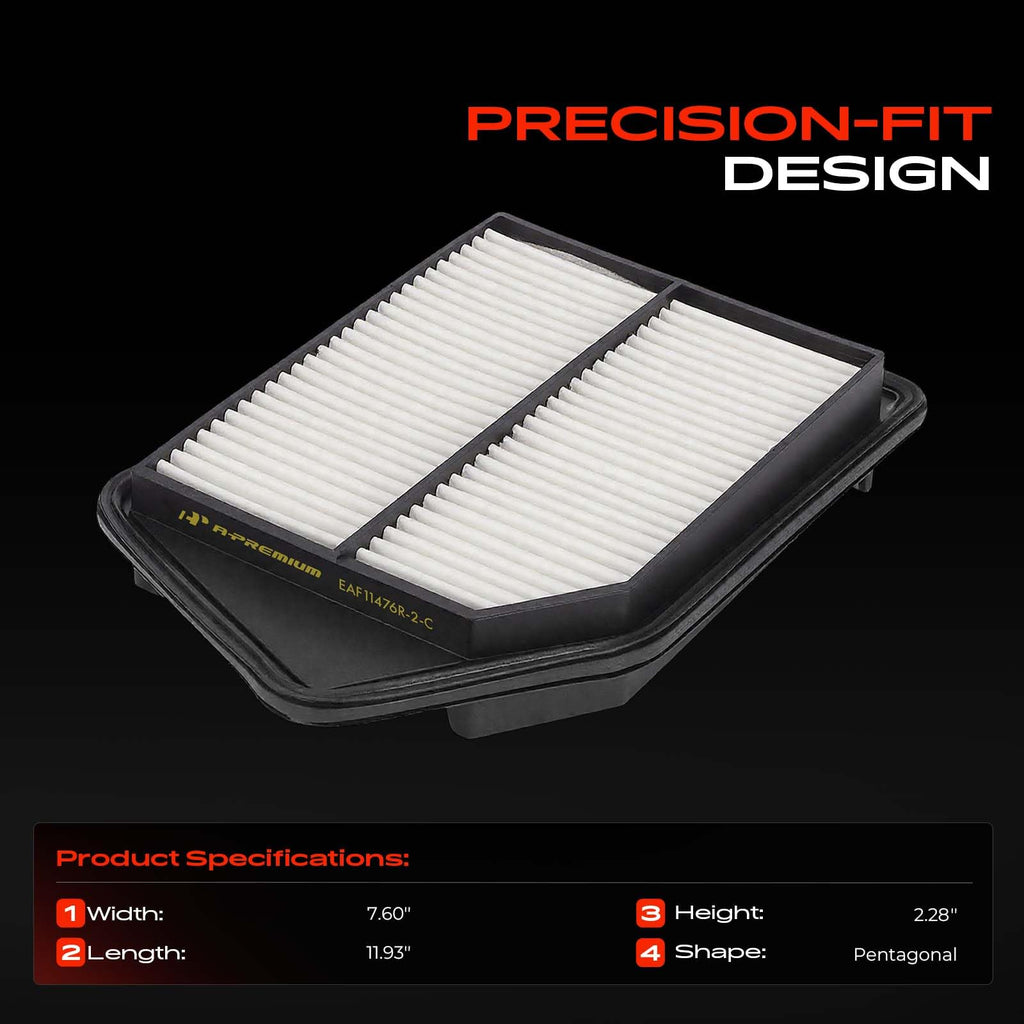 A-Premium 2-PC Engine Air Filter Compatible with Acura & Honda