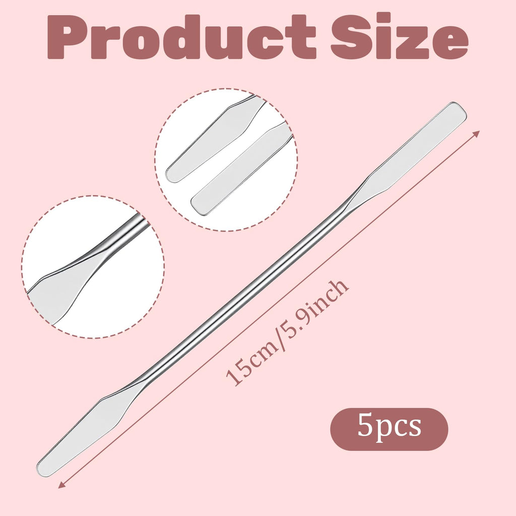 5 Pcs Lab Spatula, Small Stainless Steel Micro Spatula (Silver)