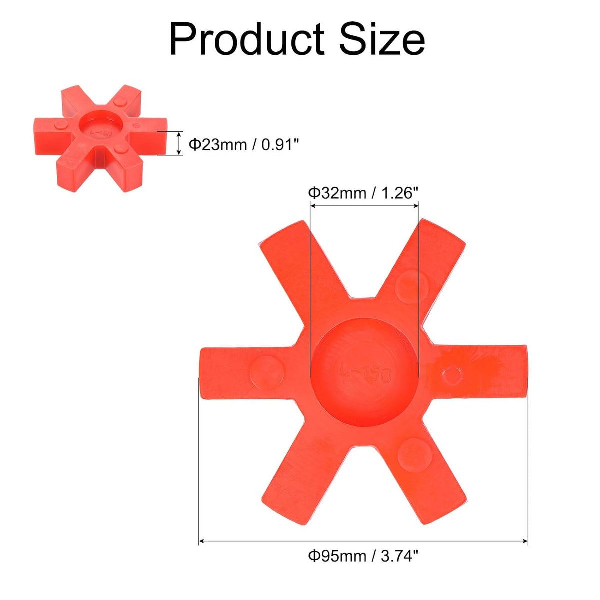 uxcell 6pcs L150 Jaw Coupling Insert, Urethane Flexible Solid Type Jaw Coupling Center Insert for L Jaw Coupling L-Jaw Coupler Set, Red