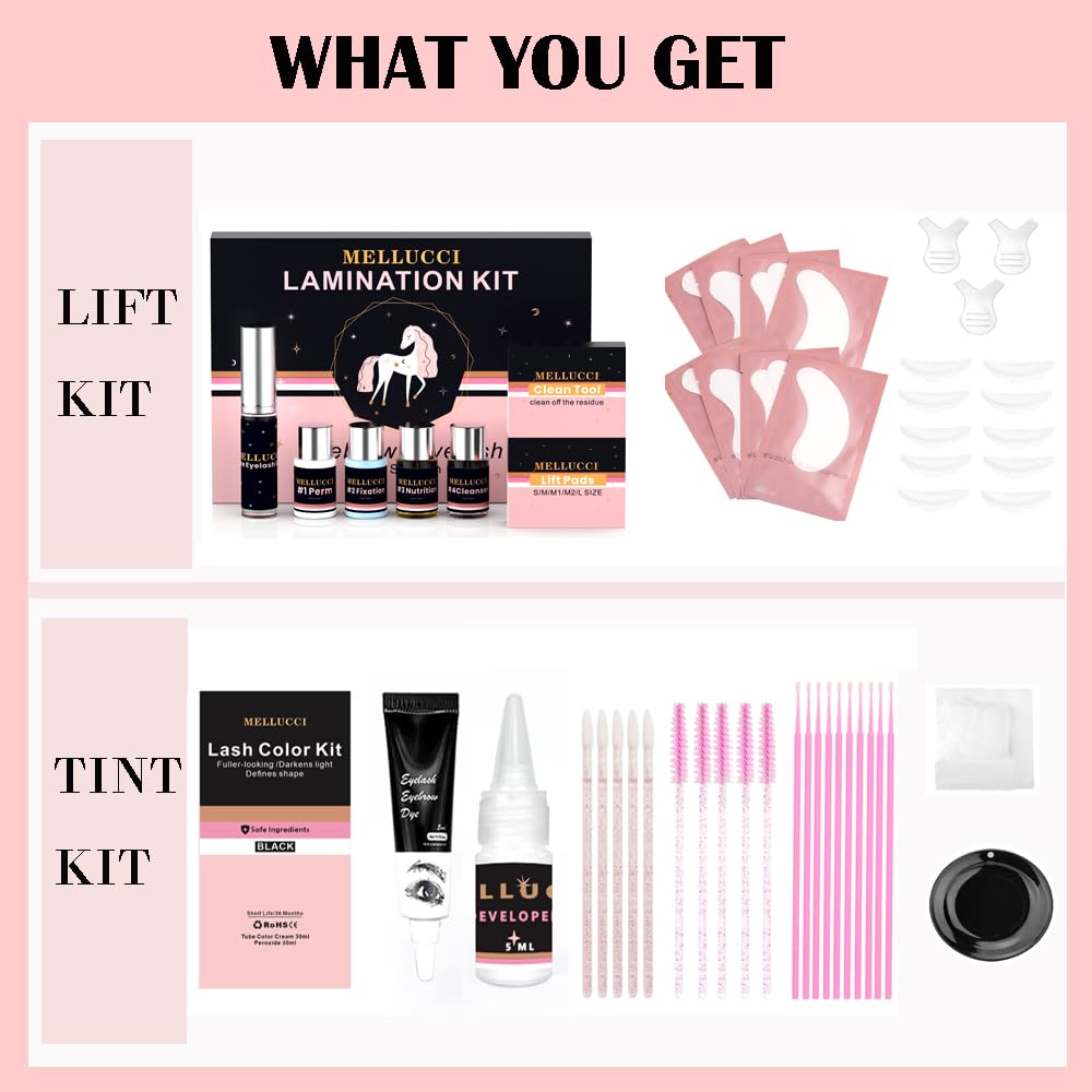 Black Color Lash Lift Kit Brow Lamination Kit - Long Lasting/Professional Results/Easy to Use/Waterproof/Complete Tools