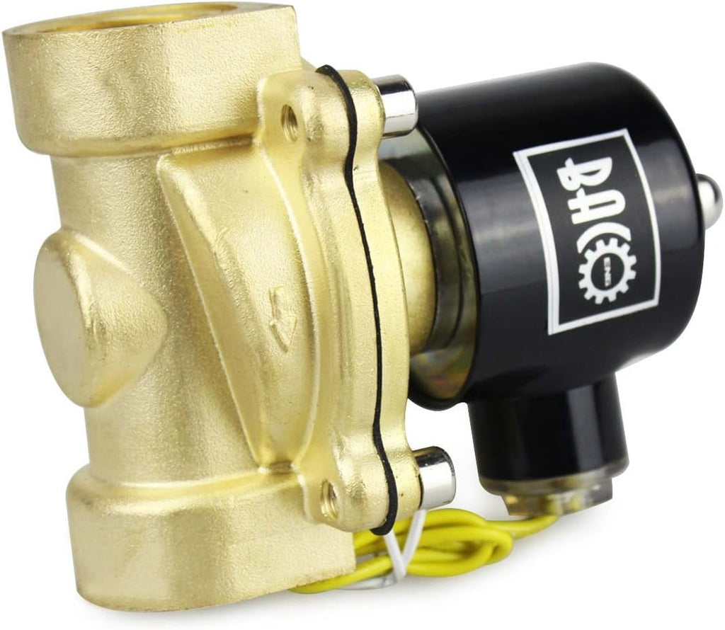 BACOENG Brass Electric Solenoid Valve 1" AC110V (NPT, Normally Closed)