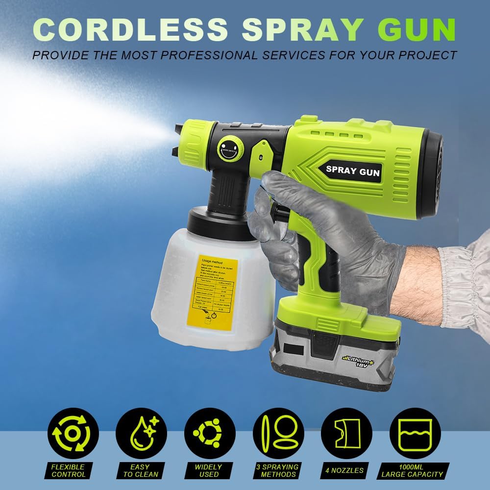 HVLP Paint Sprayer Compatible with Ryobi ONE 18V Battery(Tool Only)