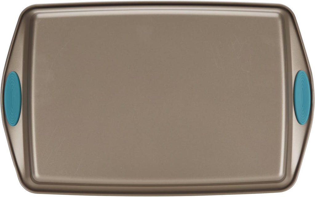 Cucina Nonstick Bakeware Set with Grips, Nonstick Cookie Sheet / Baking Sheet and Crisper Pan - 2 Piece, Latte Brown