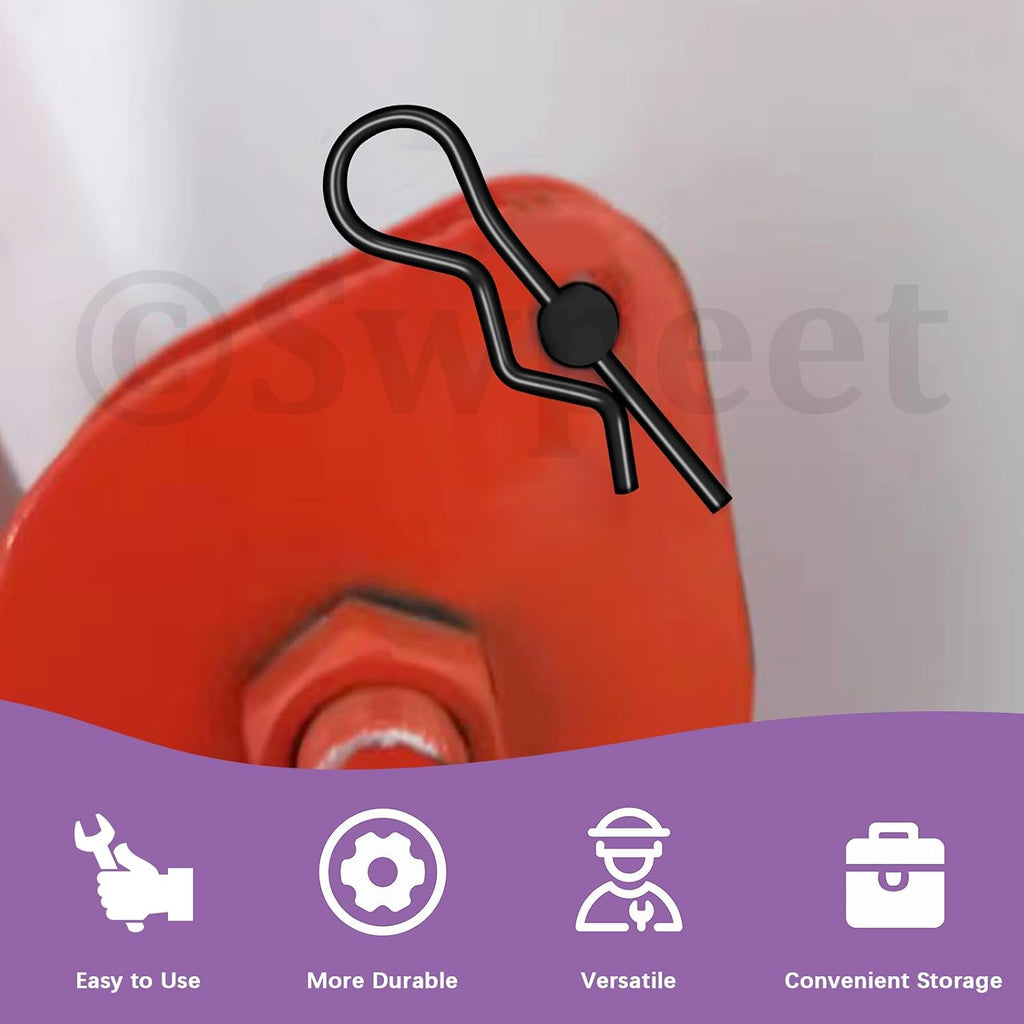 100Pcs 10 Sizes Clevis Pins with Cotter Pin Assortment Kit, Single Hole Flat Head Clevis Pins, R Pins, Hairpin