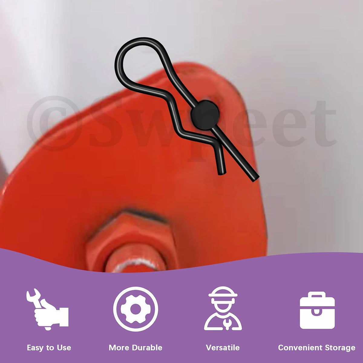 100Pcs 10 Sizes Clevis Pins with Cotter Pin Assortment Kit, Single Hole Flat Head Clevis Pins, R Pins, Hairpin