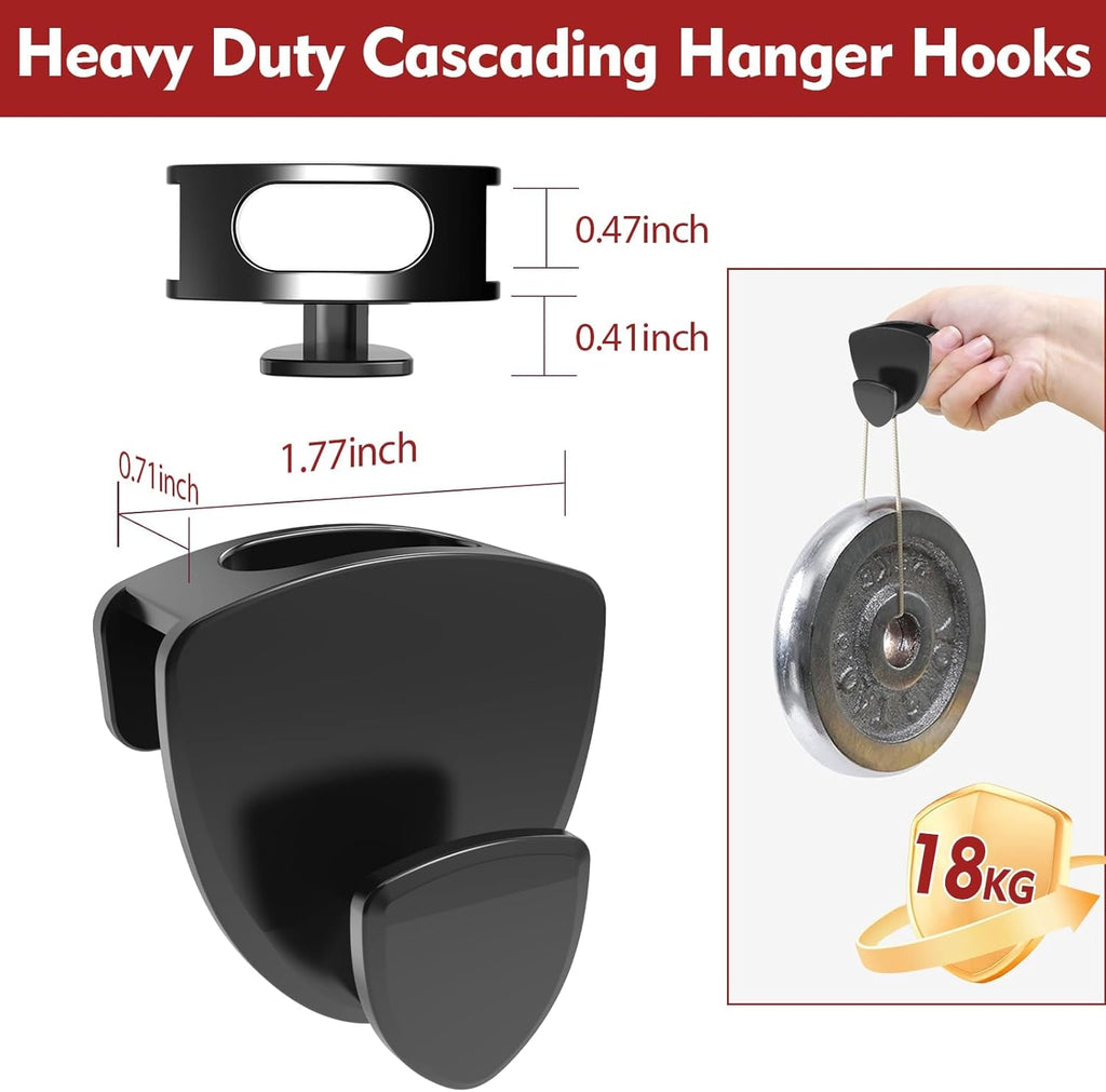 Space Saving Hanger Hooks 30Pcs, Upgrade Heavy Duty Space Saver Hangers Connector Hooks for Clothes, Premium Hanging