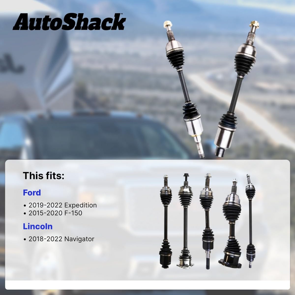 AutoShack Front CV Axle Shaft Assembly, 2pcs