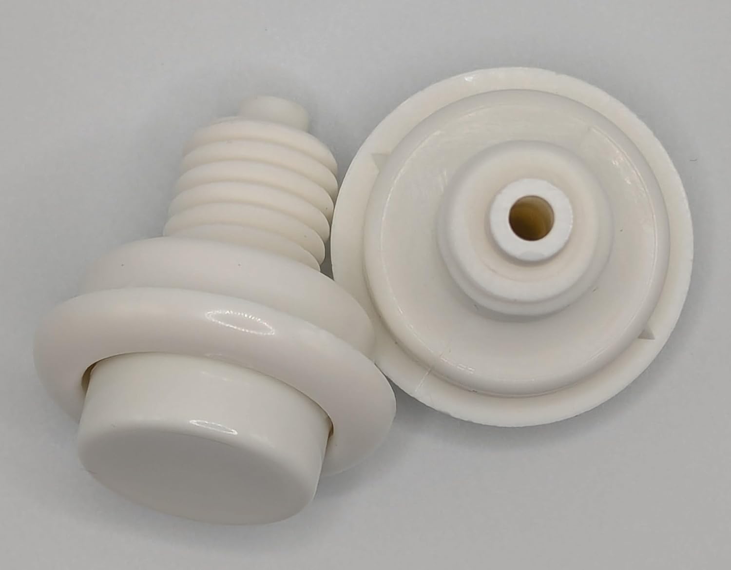 Pinball Machine Cabinet Flipper Buttons, Opaque, 1 1/8" Shaft with Spring, Set of 2 (White)