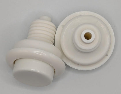 Pinball Machine Cabinet Flipper Buttons, Opaque, 1 1/8" Shaft with Spring, Set of 2 (White)