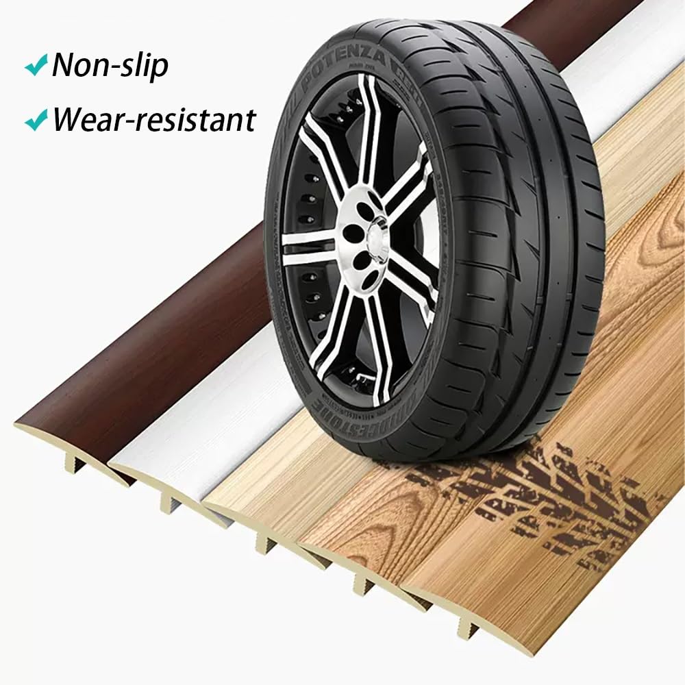 T Molding Floor Transition Strip for Tile to Laminate/Vinyl and Carpet, PVC Flat Divider Strip for Joining Flooring