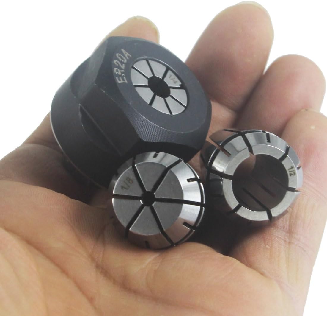 ER20 Spring Collet Nut Set (1/8" & 1/4" & 1/2")