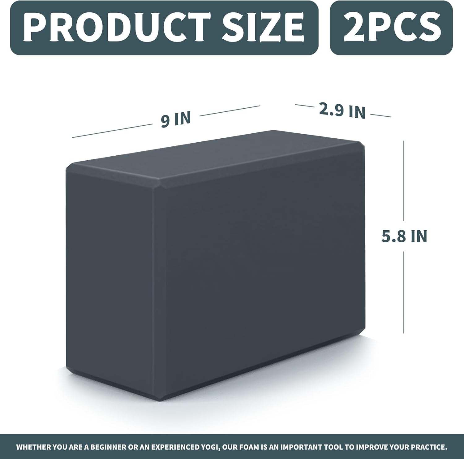 Yoga Blocks 2 Pcs, 9"x6"x3" Yoga Brick Foam Blocks EVA Foam Block Yoga Props Accessories for Yoga Pilates Stretching