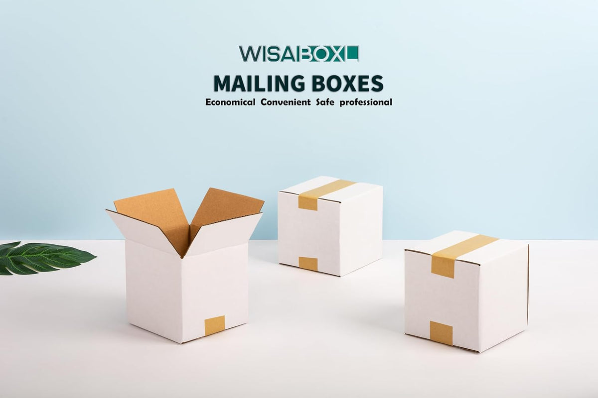 4x4x4 inch White Small Shipping Boxes, 25 Pack