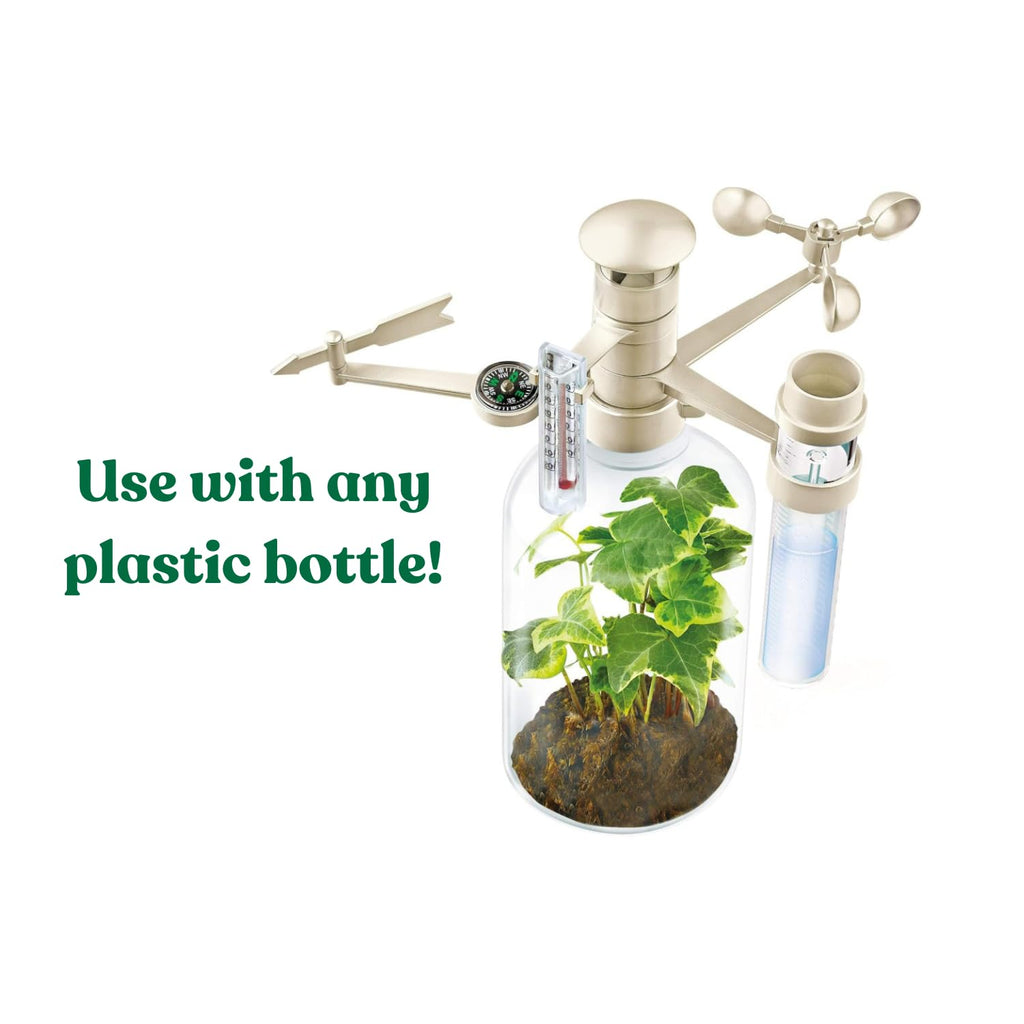 Green Science Weather Station - DIY Mini Observatory & STEAM Science Kit | Build an anemometer, rain gauge and