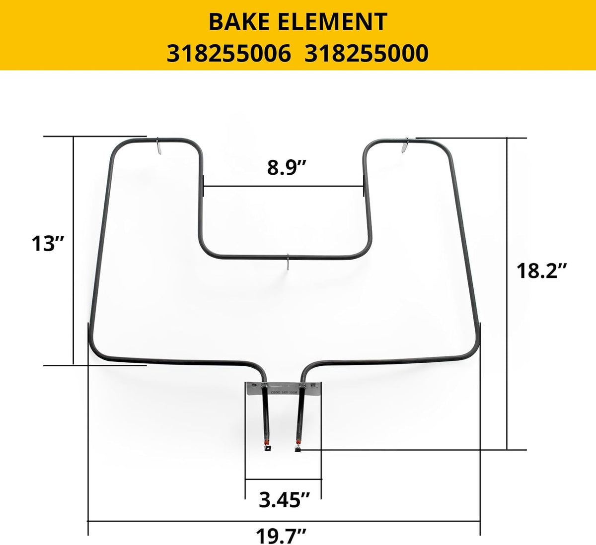 Bake Element Fits for Frigidaire AP5590131 PS3633414 Oven Range 318255006 318255002 5303310512 CH7865
