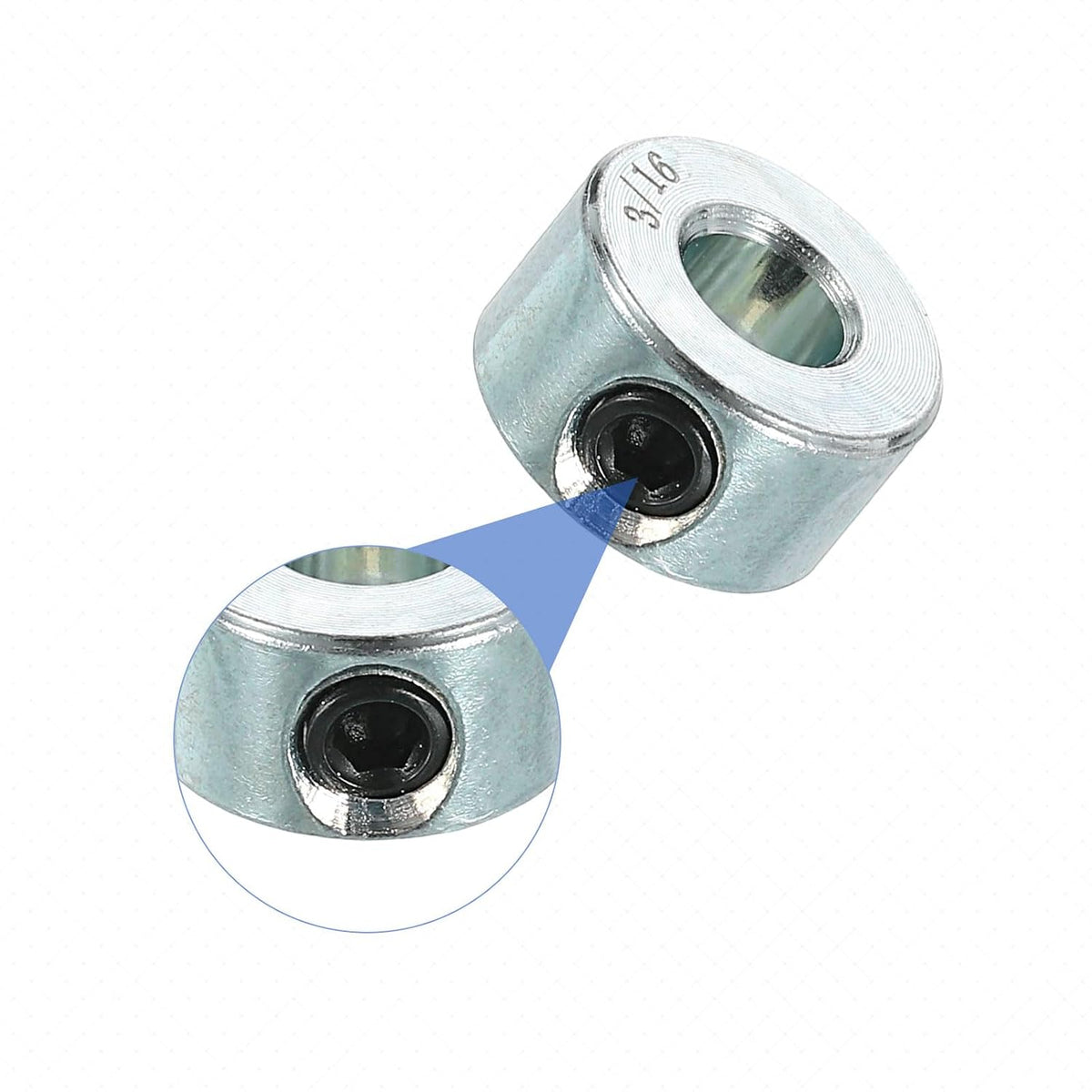uxcell 8pcs Set Screw Collars 3/16" Bore Carbon Steel Shaft Collars, 7/16" OD, 1/4" Width Lock Axle Collar Clamp for Linear Rod Shaft Guide