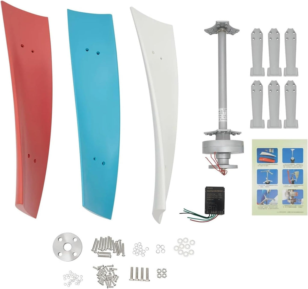 400W 3Blades Vertical Axis Wind Turbine Generator Kit MPPT Controller | Converts wind energy into electrical power