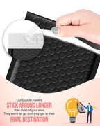 Black Bubble Mailers 8.5x12" 100 Pack Padded Envelopes Self Seal