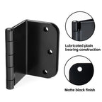 3 Pack Offset Hinges Matte Black 3.5 Inch with 5/8" Radius Corner