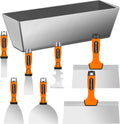8Pcs Drywall Tools & Putty Knife Set with Hammer End, Mud Pan | 304 Hardened Stainless Steel, Resistant to Rust and