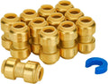 1/2 Inch Coupling, Push Pex Fittings 1/2 Inch, Brass, 12-Pack