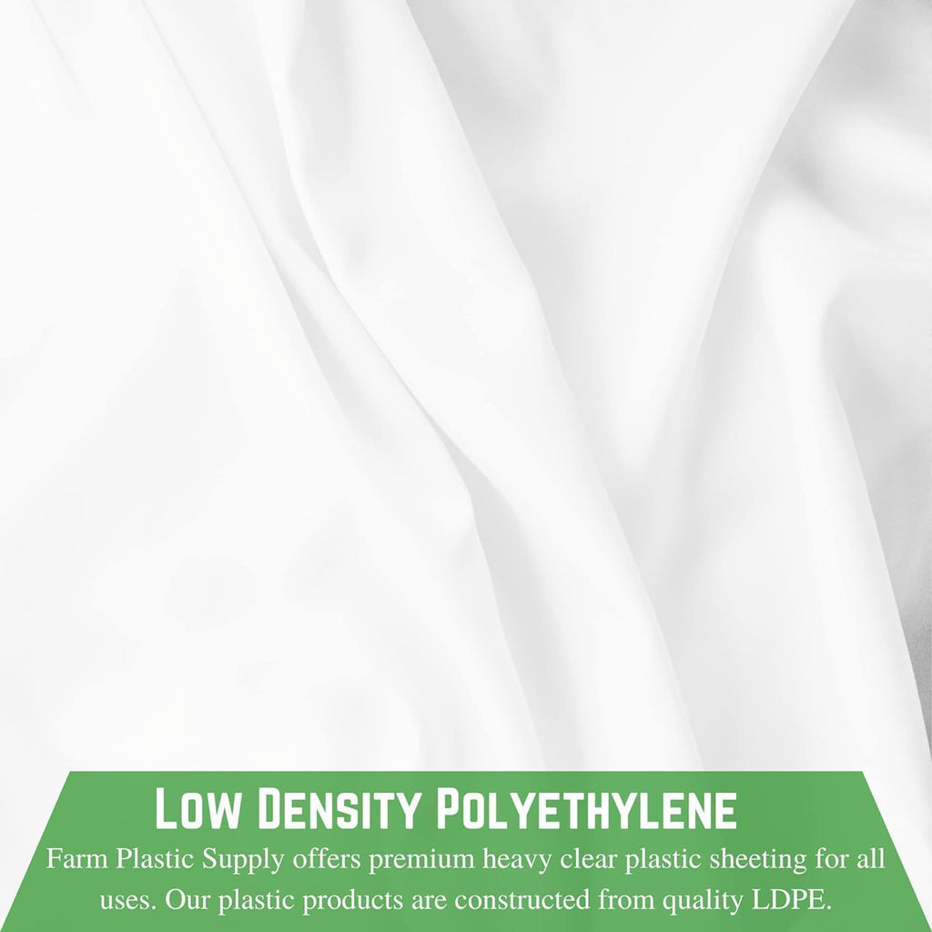 6 mil White Construction Plastic Sheeting - Thick Plastic Sheeting, White Tarp, Dust Containment, Drop Cloth Vapor