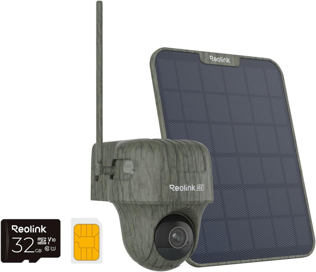 4K 4G LTE Cellular Trail Cameras, Solar Camera Outdoor Wireless | 8MP UHD Dual Lens & Live View , Animal Recognition