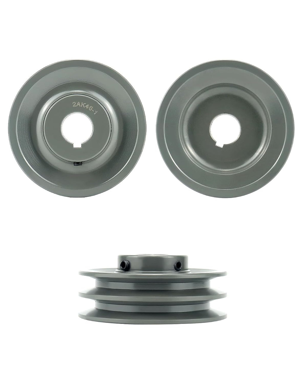 QWORK Double Groove Web Sheaves, 4.45"OD 1" Bore V-Belt Sheave for V-Belt, 2AK461