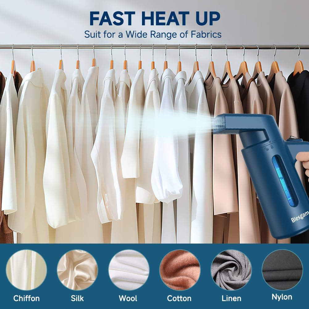 Steamer for Clothes 700W, Double Row Steam Handheld Clothes Steamer | 180ML Large Capacity Water Tank, 40S Fast
