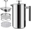 French Press Coffee Maker, 304 Grade Stainless Steel Insulated Coffee Press with 2 Extra Screens, 50oz (1.5 Litre)