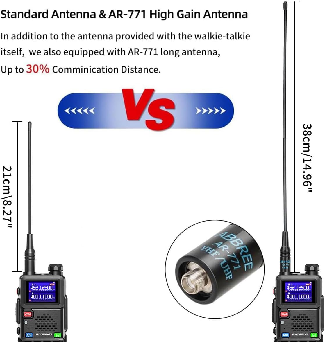 Radio Ham Radio Handheld UV-5R Upgrade Long Range Rechargeable AR-5RM 10W NOAA Weather Emergency Tactical Two Way