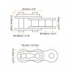 uxcell 12Pcs #40 Chain Master Connector Link Roller, 1/2" Pitch Carbon Steel, Standard Connecting Split Links for 08A Chain