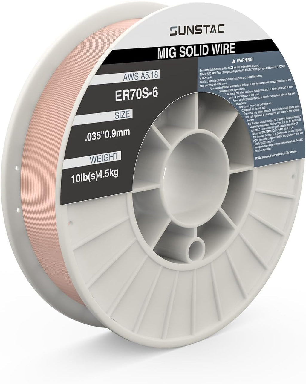 Sunstac ER70S-6 MIG Wire, .035", 10 lb Spool