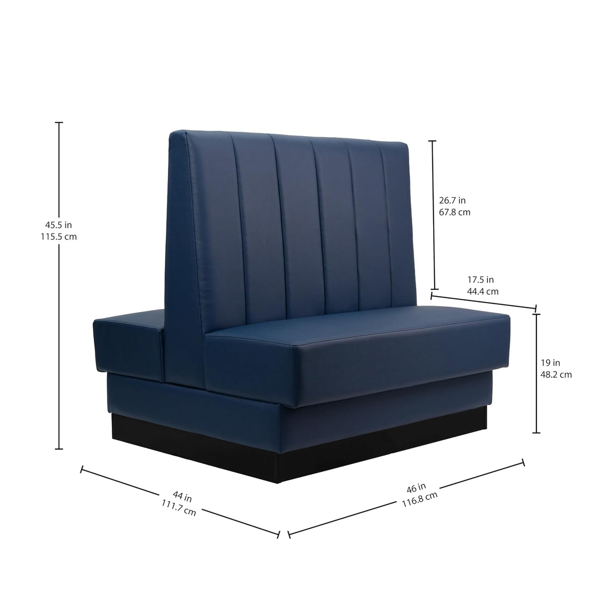 FDP Pro Series Channel Back Double-Sided Restaurant Booth - Navy, 15430-NV