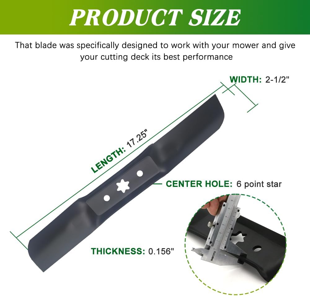 3PCS 742-05052A 942-05052A Blades for 50 Inch Deck Lawn Mower 2-in-1 Blades Compatible with Cub Cadet Troy Bilt MTD Lawn Tractors and RZT Mower S50 XT1 GT50 LT50 XT2 with 50'' Deck